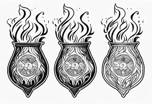 money bags on fire tattoo idea