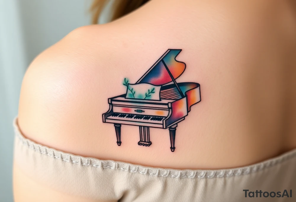 grand piano tattoo idea
