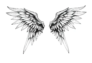 Long Angelwings tattoo idea