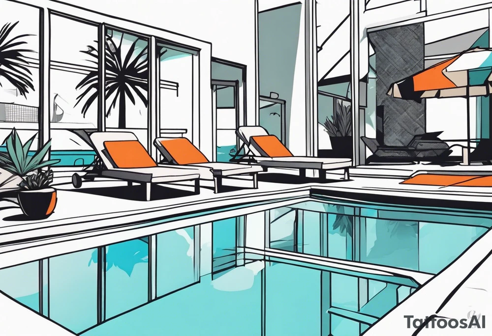 chillin at the pool tattoo idea