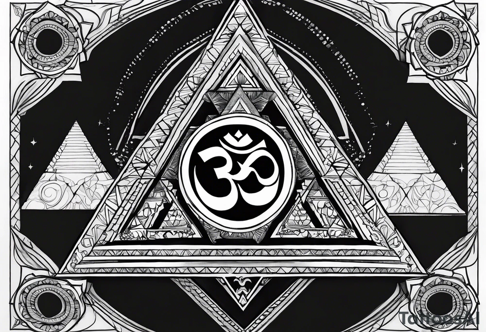 Om symbol with pyramids tattoo idea