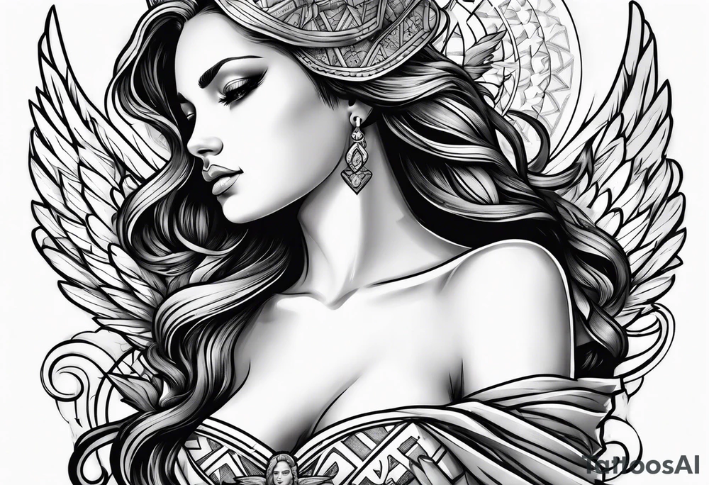 Angel with cash tattoo idea