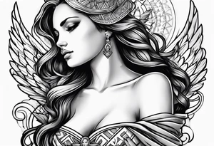 Angel with cash tattoo idea