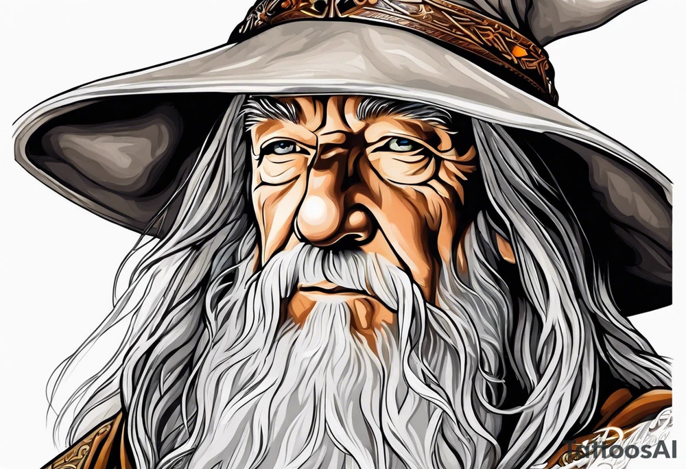 Gandalf with Santiago cross tattoo idea