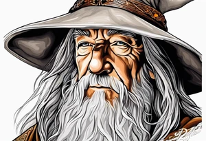 Gandalf with Santiago cross tattoo idea