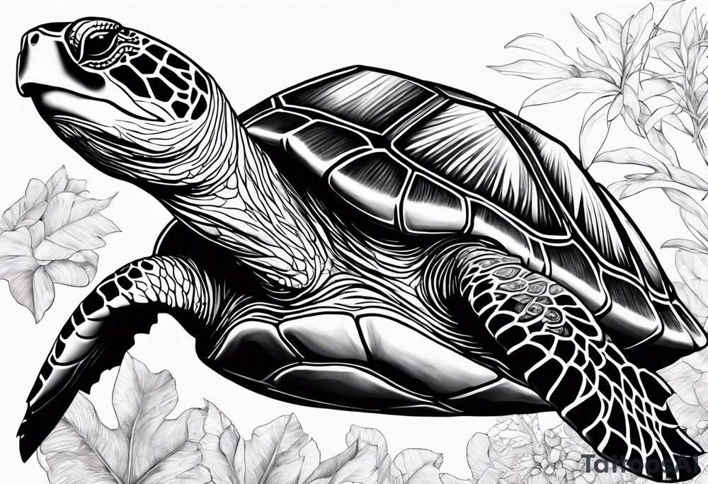marine turtle tattoo idea