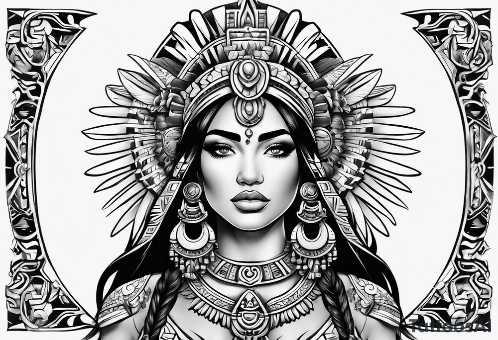 Aztec princess side princess tattoo idea