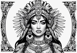 Aztec princess side princess tattoo idea