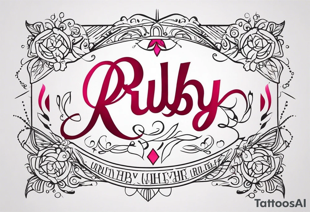 Generate a pretty tattoo with the name of: Ruby tattoo idea Generate a pretty tattoo with the name of: Ruby tattoo idea