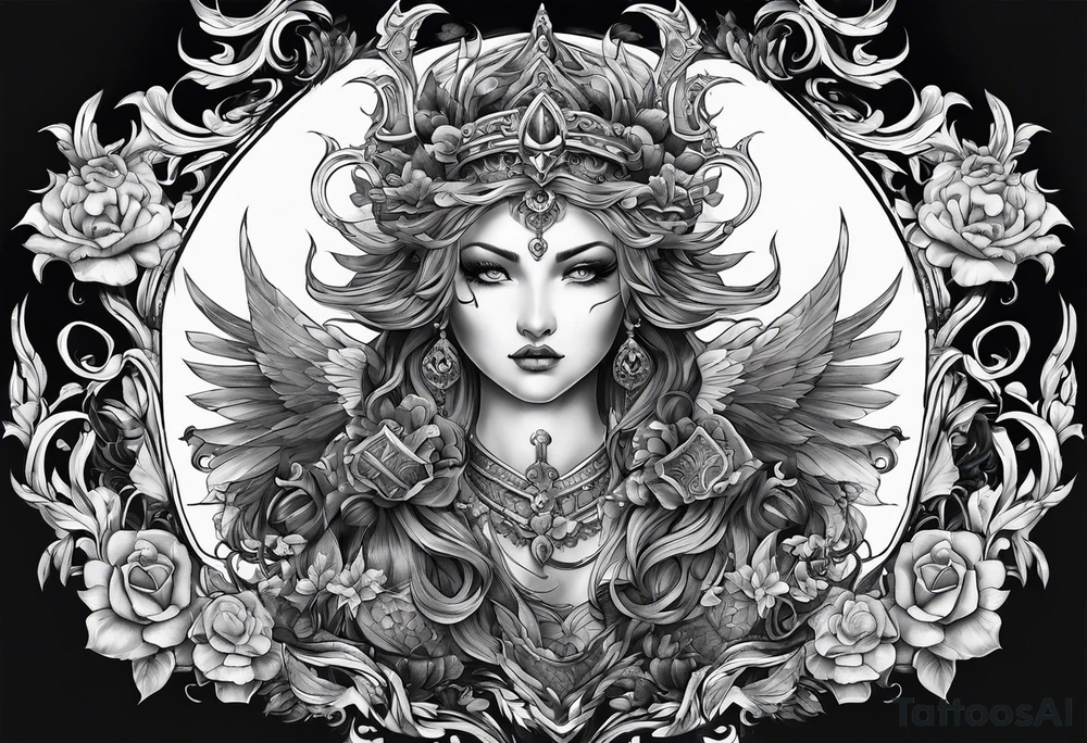 Heaven and demons chest tattoo tattoo idea