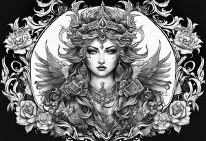 Heaven and demons chest tattoo tattoo idea