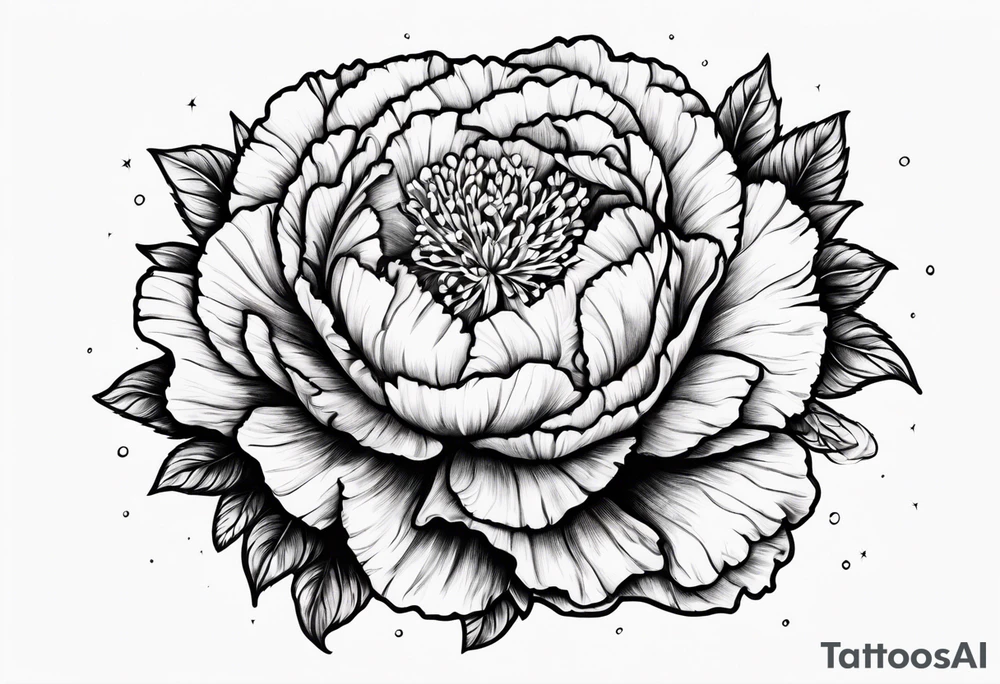 Carnation with
 moon background tattoo idea