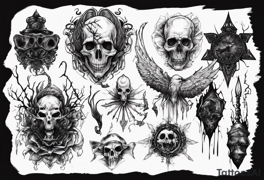 Dark creepy tattoo idea