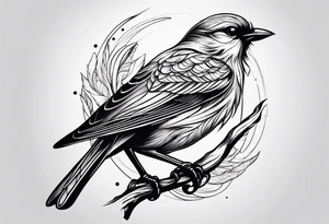 Fine line bird tattoo idea