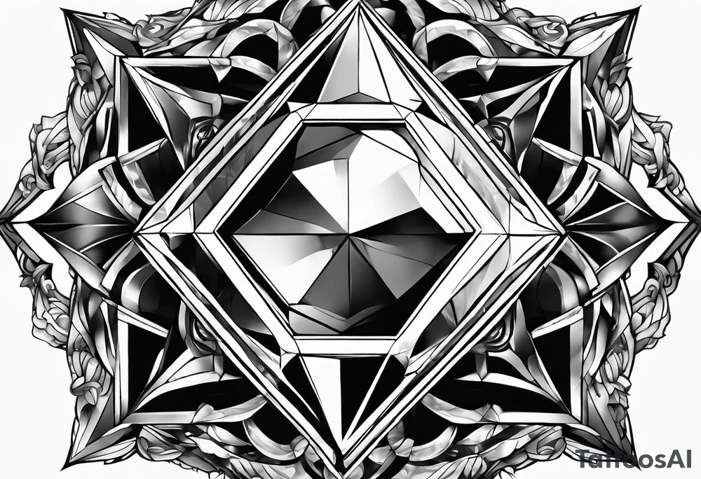 Alternate dimension inside of a diamond shape tattoo idea