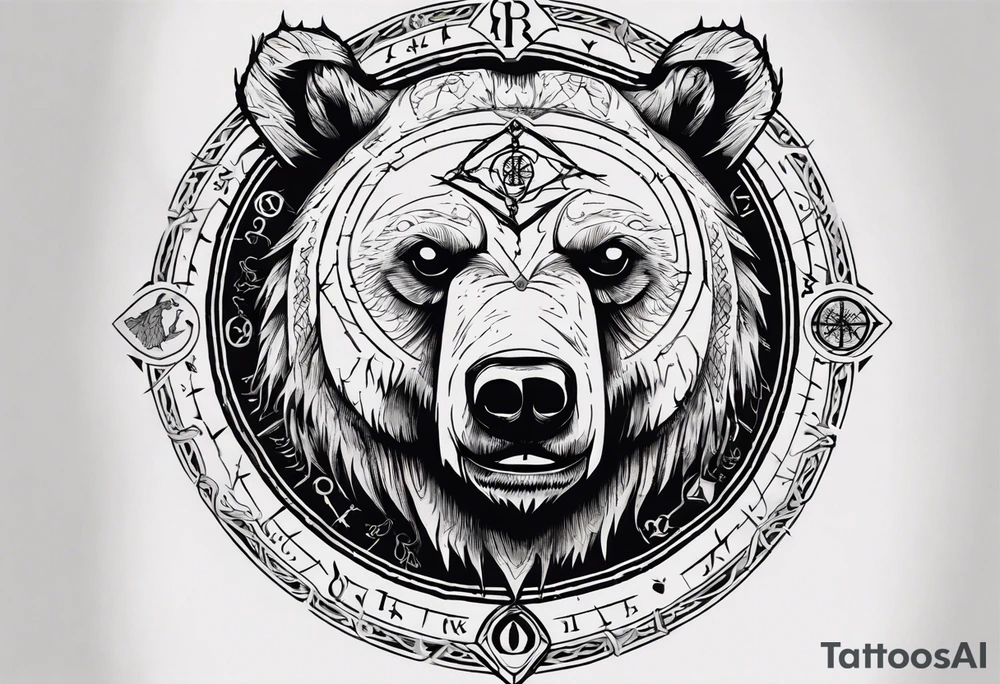 Vegvisir, Lord of the Rings, Playing Card,
Bear tattoo idea