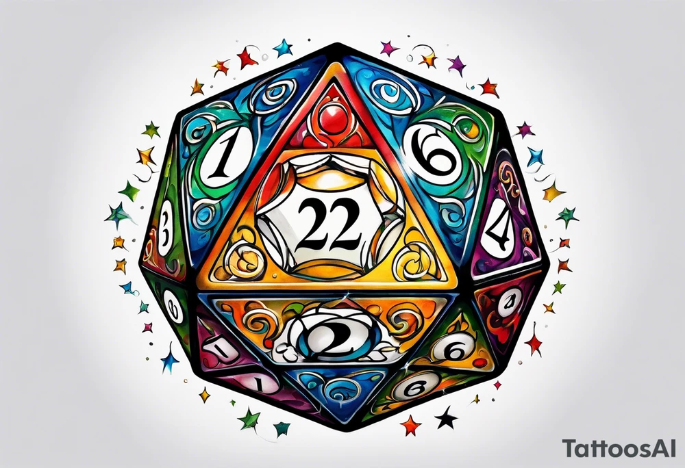 a twenty sided die tattoo idea