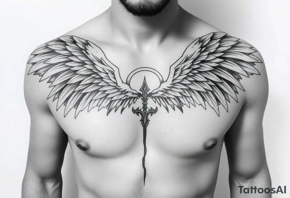 Full body of fallen angel Dante Mikha'el tattoo idea