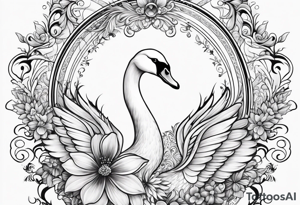 Russian folklore based white swan princess tattoo idea Russian folklore based white swan princess tattoo idea