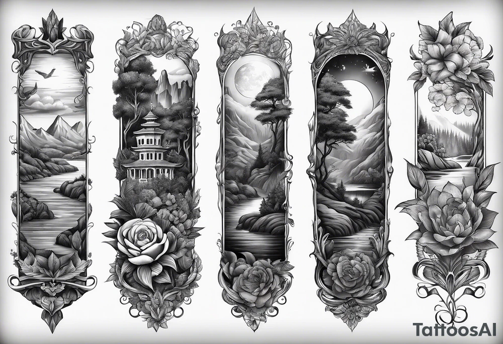 Vintage style nature sleeve for forearm tattoo idea