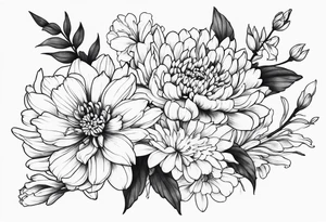 chrysanthemum and gladiolus tattoo idea