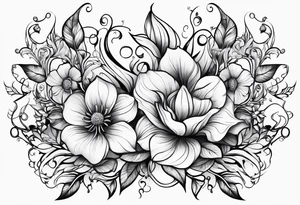 long flower vine tattoo idea