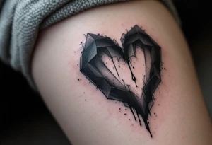 A bleeding heart with blackened edges, transitioning into a smoky, fading effect, symbolizing love lost to time. tattoo idea