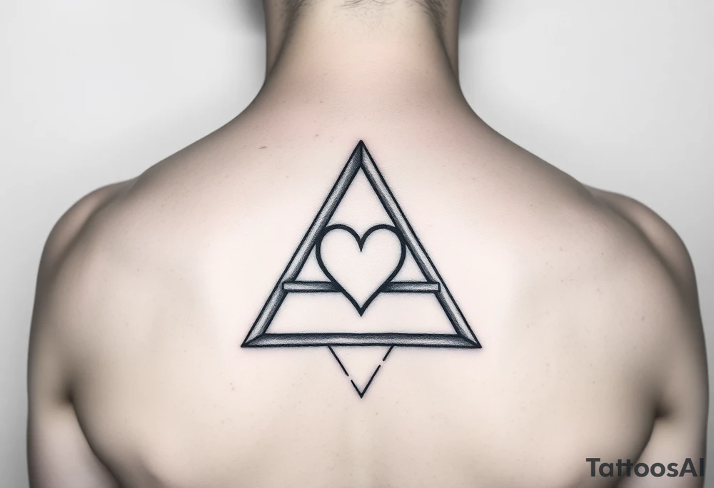 A triangle with a heart in the middle tattoo idea