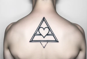 A triangle with a heart in the middle tattoo idea