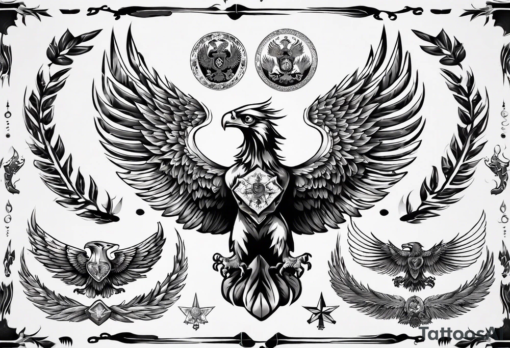 russian eagle tattoo idea