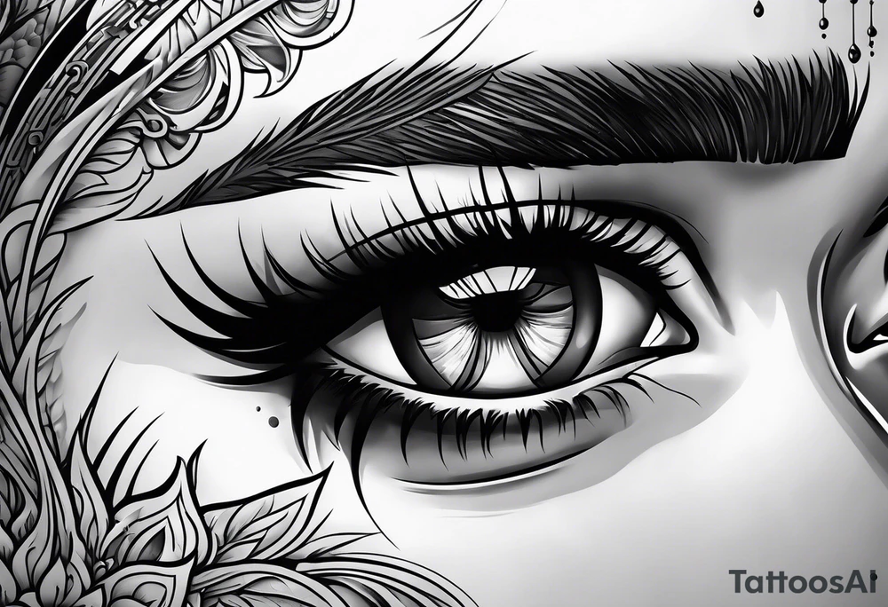 crying face tattoo idea