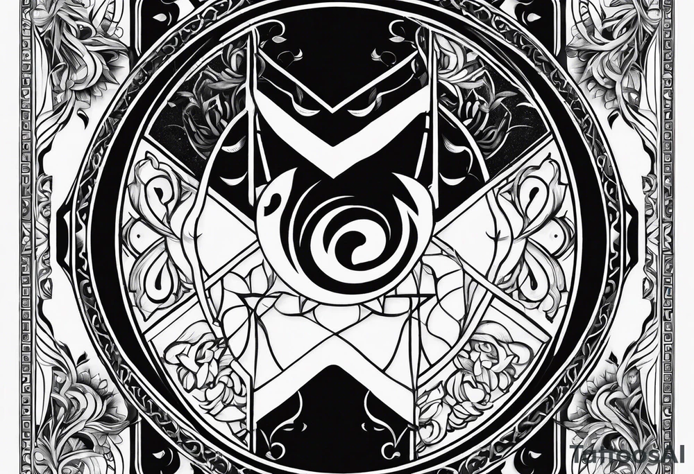 Taurus symbol, Aquarius symbol, Libra symbol, combination, family, no animals tattoo idea