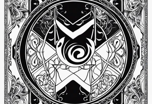 Taurus symbol, Aquarius symbol, Libra symbol, combination, family, no animals tattoo idea
