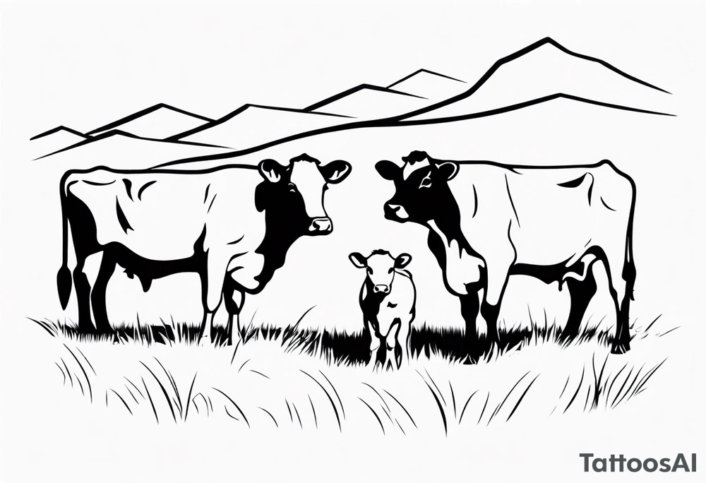 COWS IN FARM tattoo idea