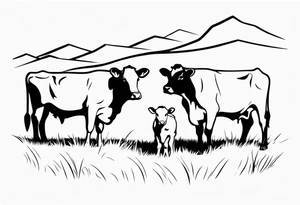 COWS IN FARM tattoo idea