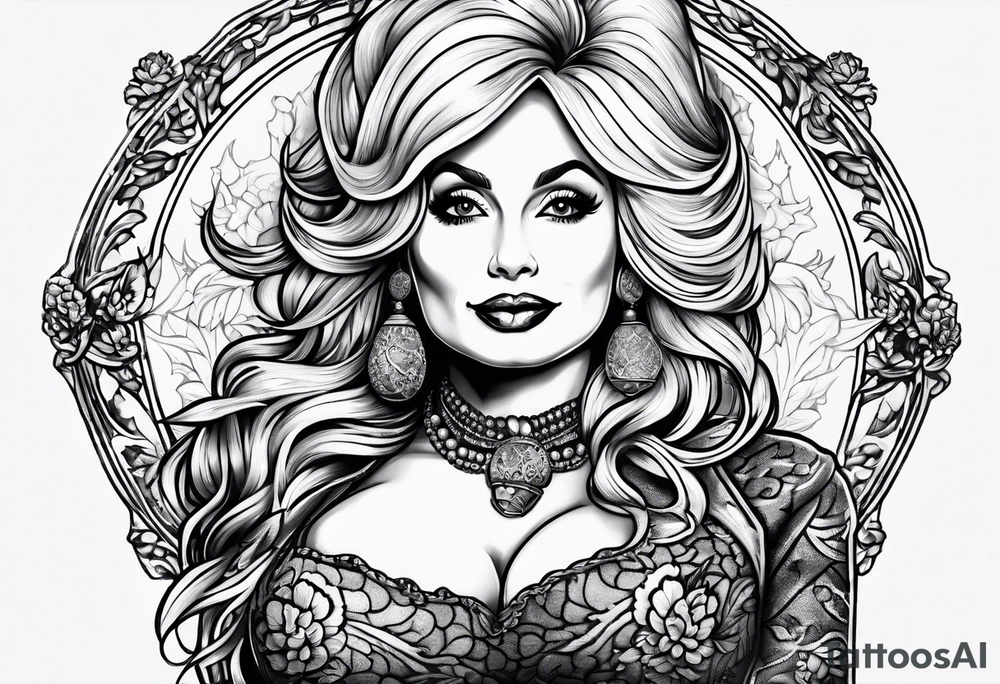 Dolly Parton holding an acorn tattoo idea