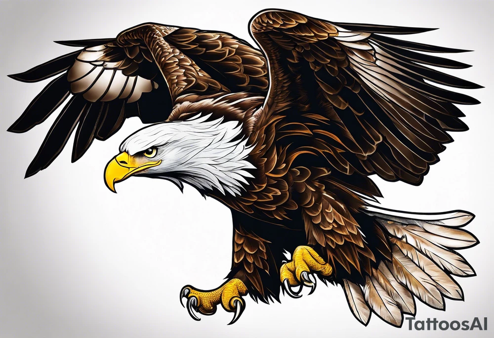 eagle landing tattoo idea