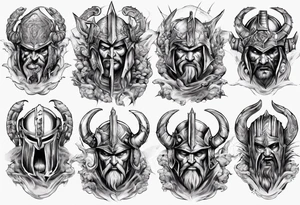 ocean gods gladiator war aggressive tattoo idea