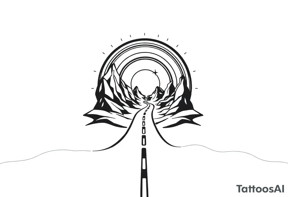Different roads in life meet in the same place but should be very psychedelic and trippy tattoo idea