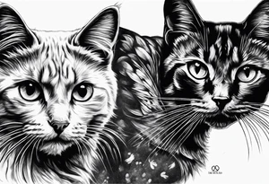 2 cats and paw print tattoo idea