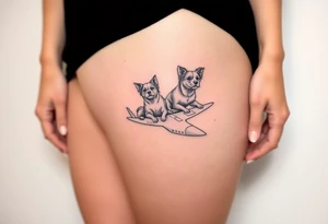 two dogs on an airplane tattoo idea