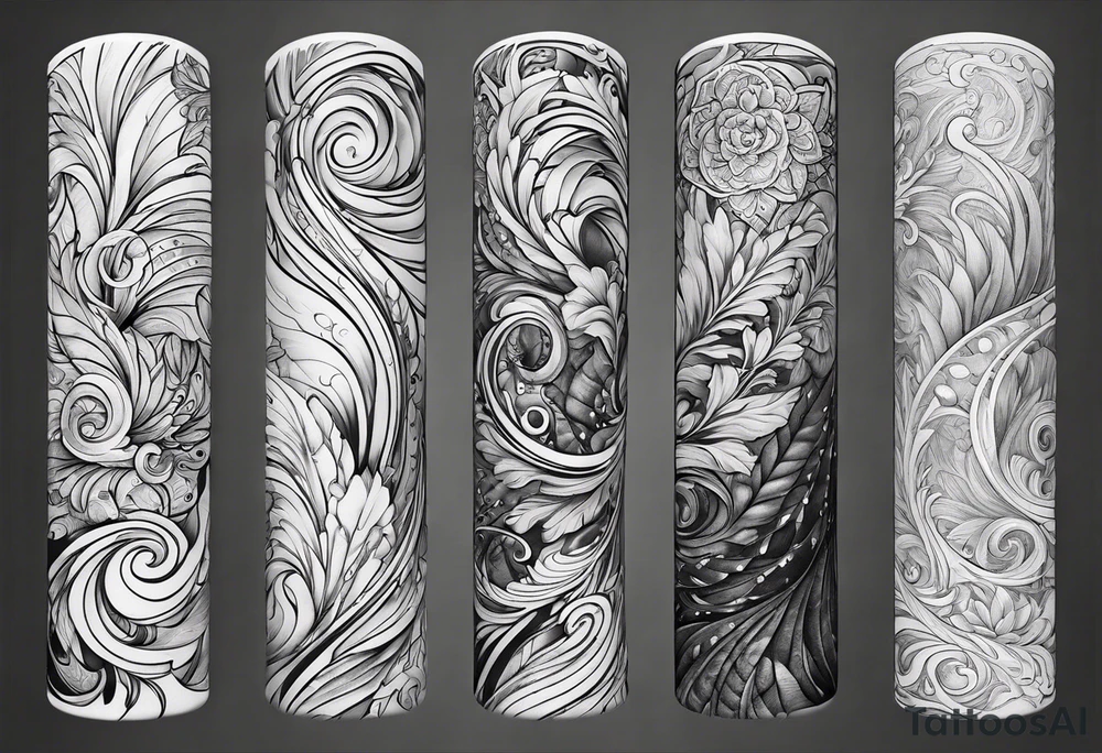 Water spiral arm sleeve tattoo idea
