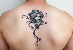 Poison ivy character sketch style tattoo idea