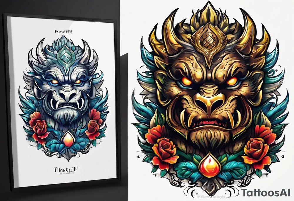 Powerlifti g monster tattoo idea