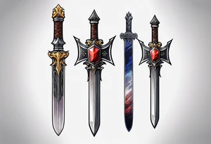 Final Fantasy IX dagger wrapped in a trans flag tattoo idea