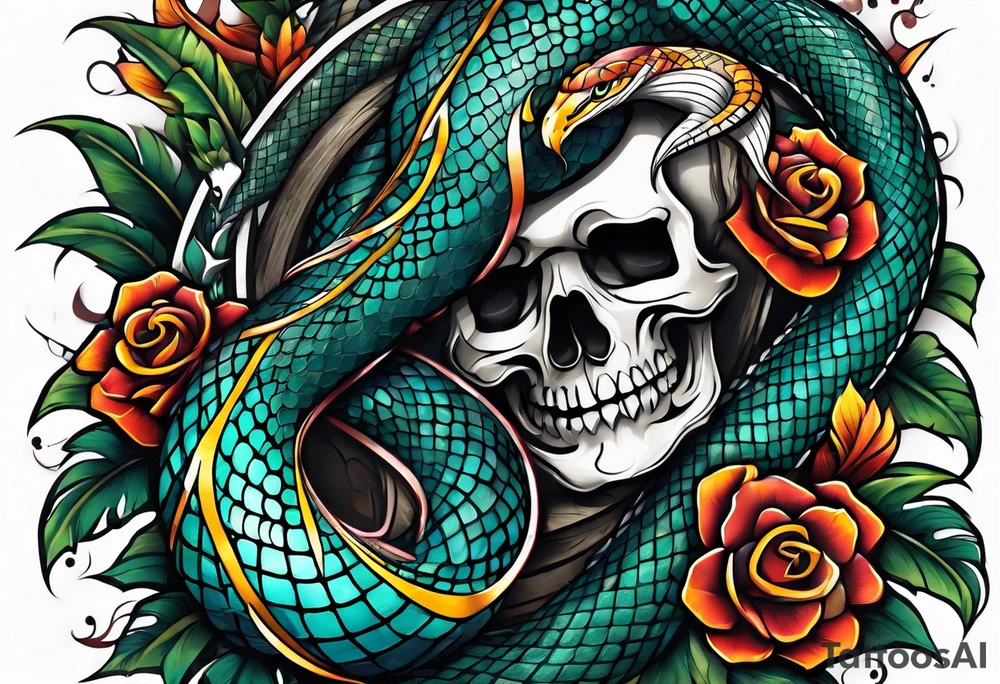 snake and dagger tattoo idea