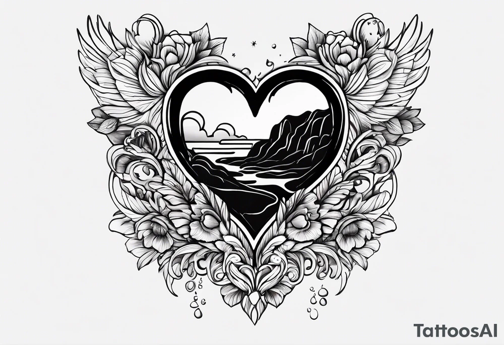 the words love drought in a nice font with a melting heart design underneath it tattoo idea