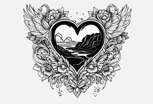 the words love drought in a nice font with a melting heart design underneath it tattoo idea