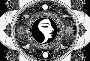 Astrology, Gemini, Natal Chart, angelic, soul mates, vision, planetary, ying yang, the moon, third eye, armband tattoo idea