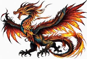 phoenix fighting dragon tattoo idea